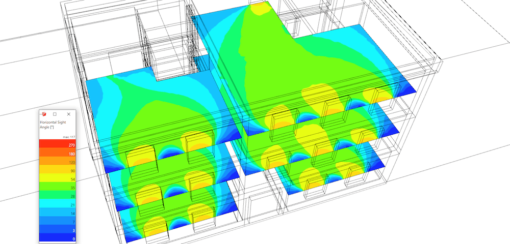 Sight angle analysis per window