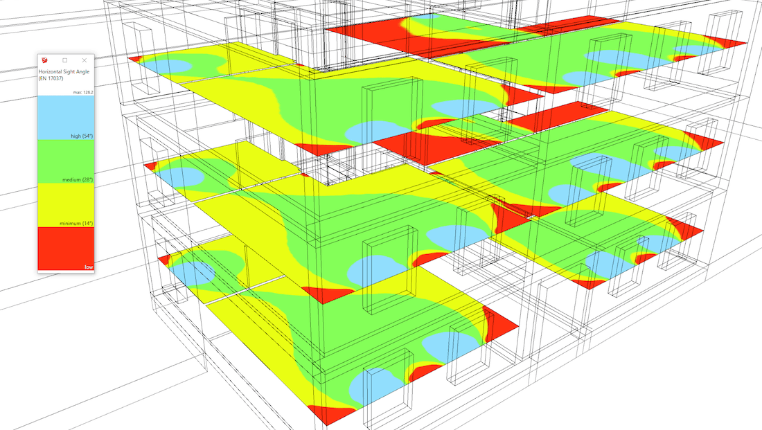 Sight angle analysis per window