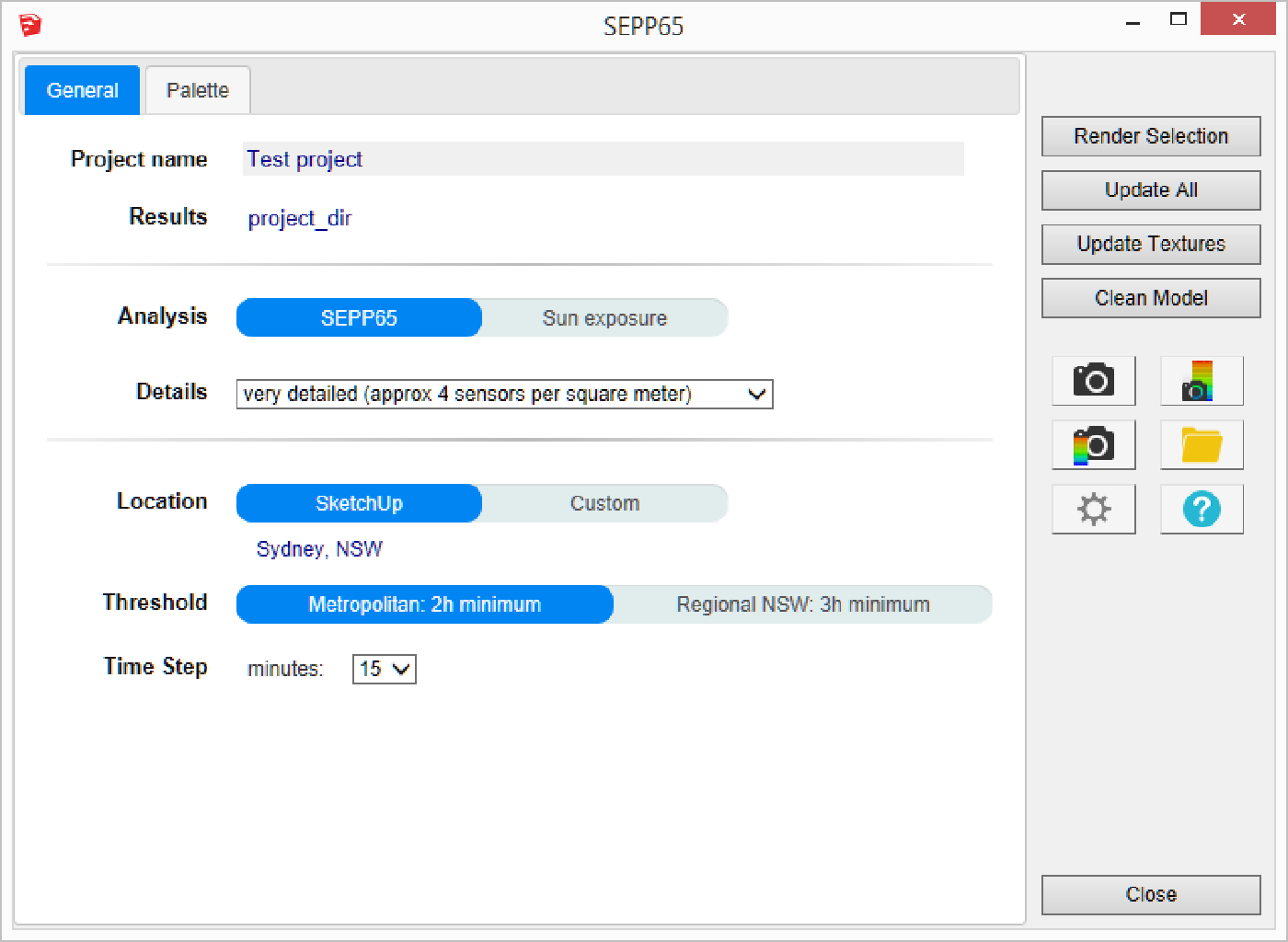 SEPP65 setup and parameters