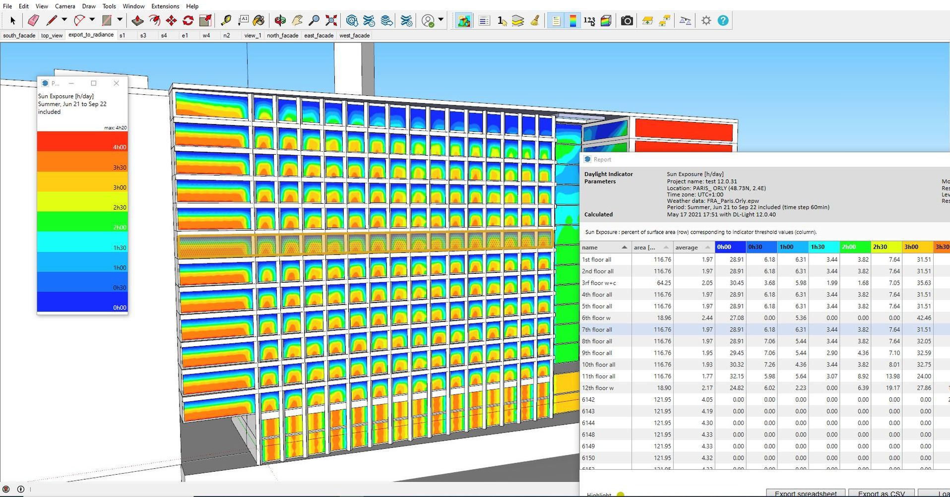 Rapport interactif intégré dans SketchUp